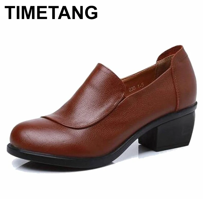TIMETANG 2018 новая весна натуральная кожа женские туфли лодочки на высоком каблуке