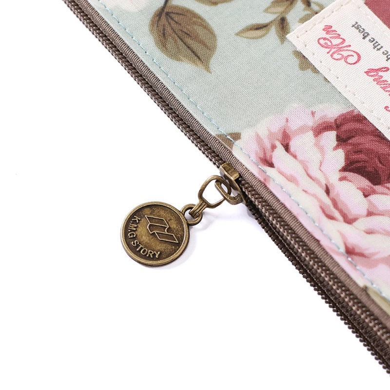 

New Fashion Vintage Flower Floral Cosmetic Makeup Storage Pouch Purse Pencil Case Coin Bag Zip Brand Design Handbag