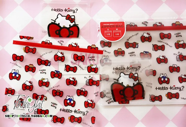 kitty butterfly 6 шт./компл. футболка с изображением персонажей видеоигр Мелодия little twin stars cinnamoroll само-уплотнения сумки для хранения Куклы Коллекционные - Цвет: kitty butterfly