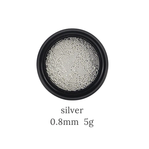 GZ1 0.8mm Silver 0,8 мм-1 мм 3d металлический Micro Бусины Нержавеющая сталь рисунки на ногтях шарики для лака для ногтей, Золотой Серебряный ноготь бисера украшения шпильки - Цвет: GZ1 0.8mm Silver