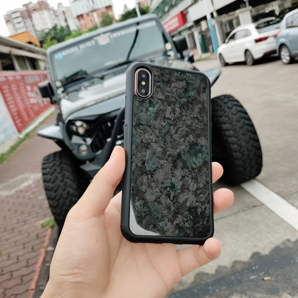 Противоскользящий чехол из настоящего кованого углеродного волокна для iPhone X XS XR с мягким TPU для iPhone 7 8 7 Plus 8 Plus Xs max чехол