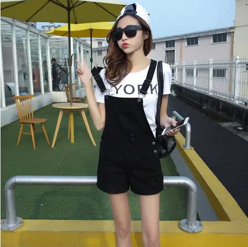 Комбинезон женский джинсовый короткий повседневный Ромпер из денима шорты на