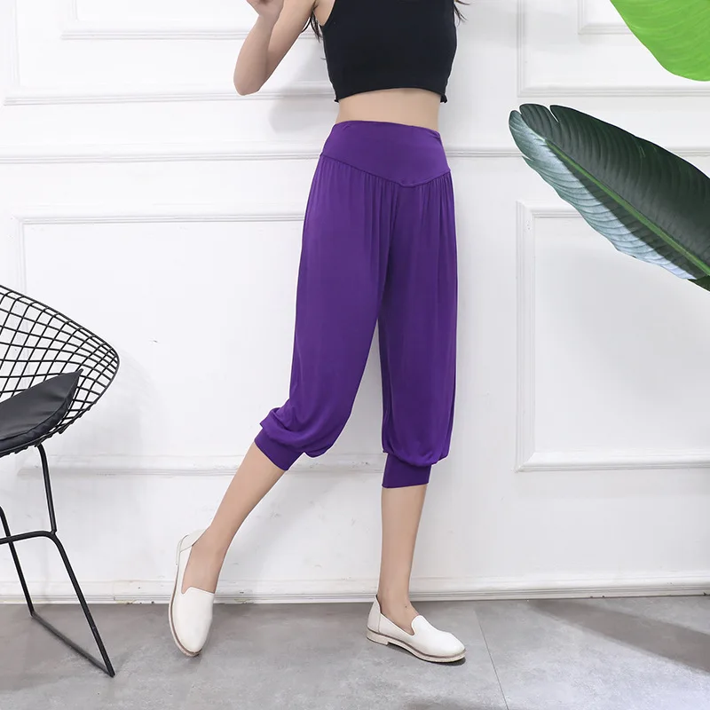 Летние свободные женские брюки большого размера с эластичной резинкой на талии