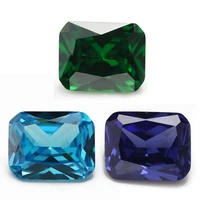 size 4x610x12mm octangle shape 5a tanzanitegreensea blue cz stone synthetic gems cubic zirconia for jewelry