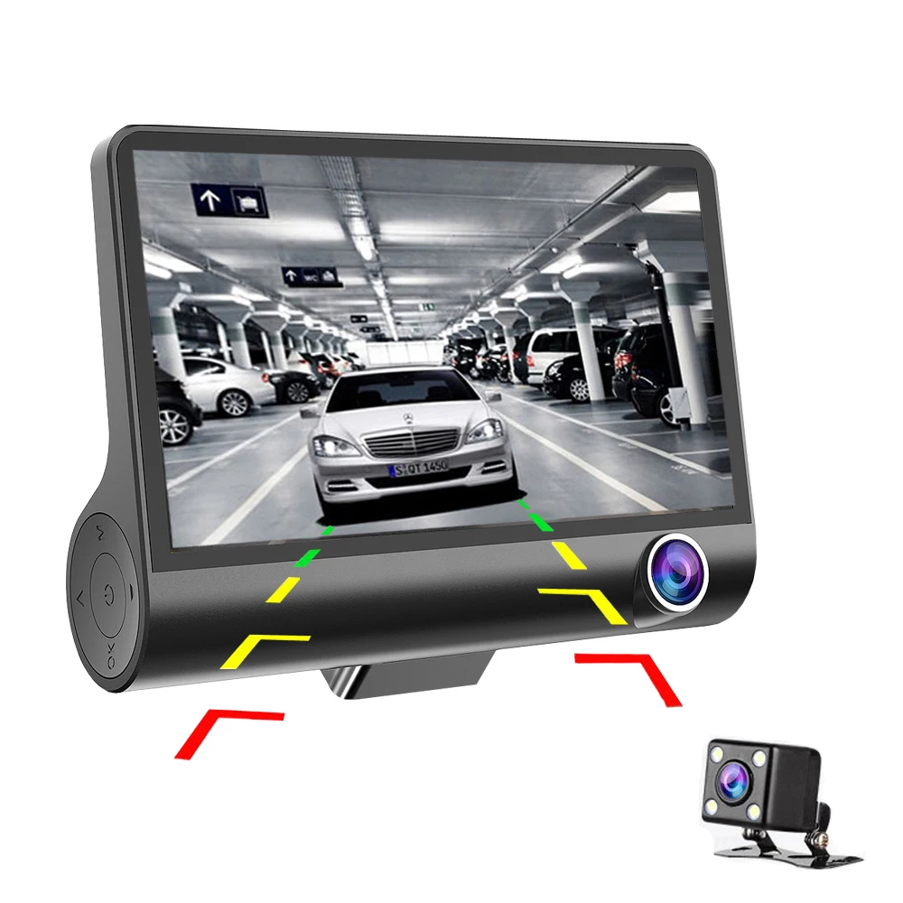 Full HD 1080P 4 0 дюйма Трехходовой Dash Cam Автомобильный регистратор DVR 170 градусов