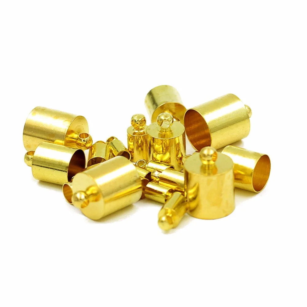 100 шт./лот Золотые/античные бронзовые цветные концевые колпачки ожерелье браслет