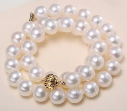 

Jew3109 10-11mm NATURAL SOUTH SEAS WHITE PEARL NECKLACE 14KG