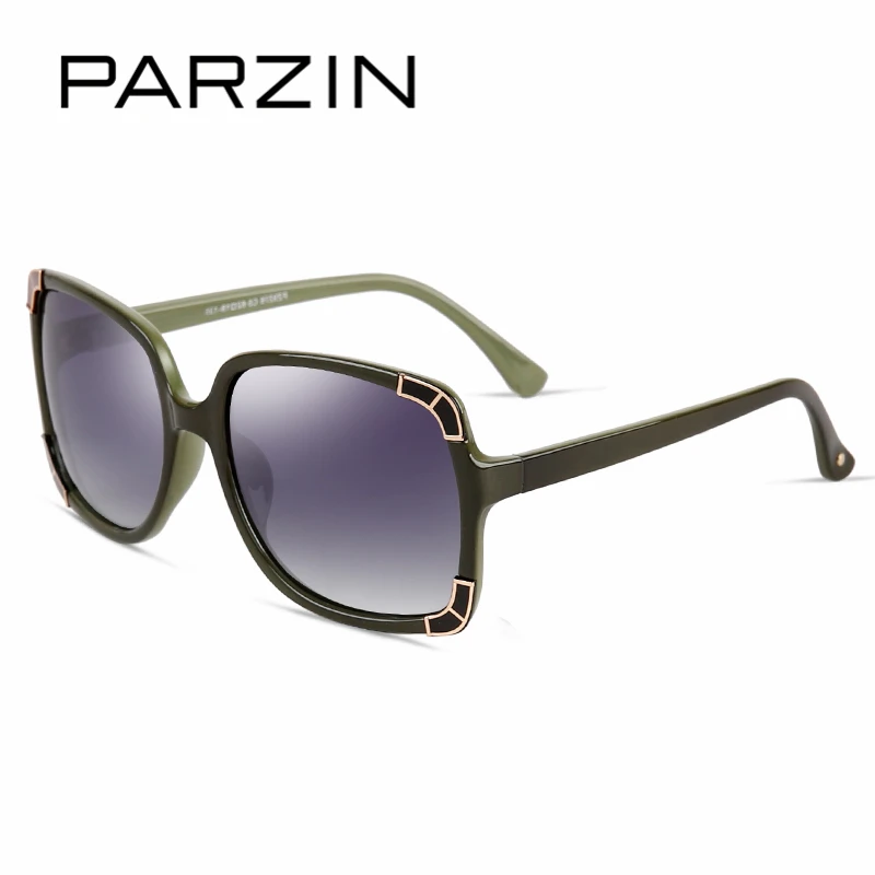 Женские поляризованные солнцезащитные очки PARZIN, бренд Elegant New Fashion Shield Защита от ультрафиолетовых лучей 400 Квадратная рамка высокого качества 9276 - Цвет линз: GREEN