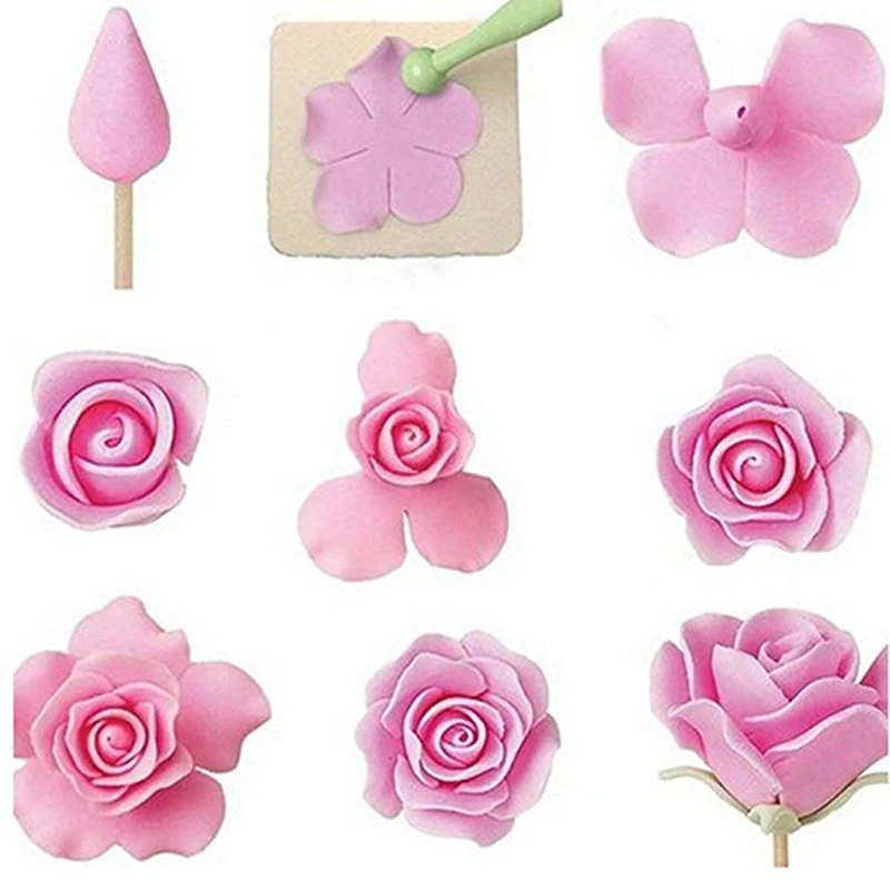 ENGDASH 6 шт./компл. Фондант Торт Sugarcraft цветок розы украшения DIY Cookie Плесень десен