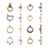 1 box mixed color tibetan style alloy ring toggle clasp sets for bracelet necklace diy jewelry making mixed shape findings