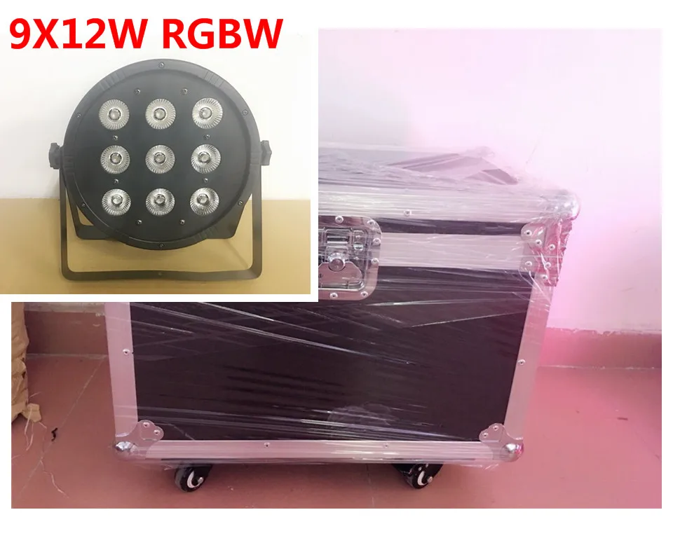 8 pz 9x12 Вт rgbw + flightcase 1 2 м dmxcables 4in1 led par 54 dj wash disco light dmx контроллер free libero | Лампы и