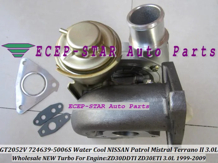 Турбо с водяным охлаждением GT2052V 724639-5006S 705954-0013 724639 для NISSAN патруль Mistral TERRANO
