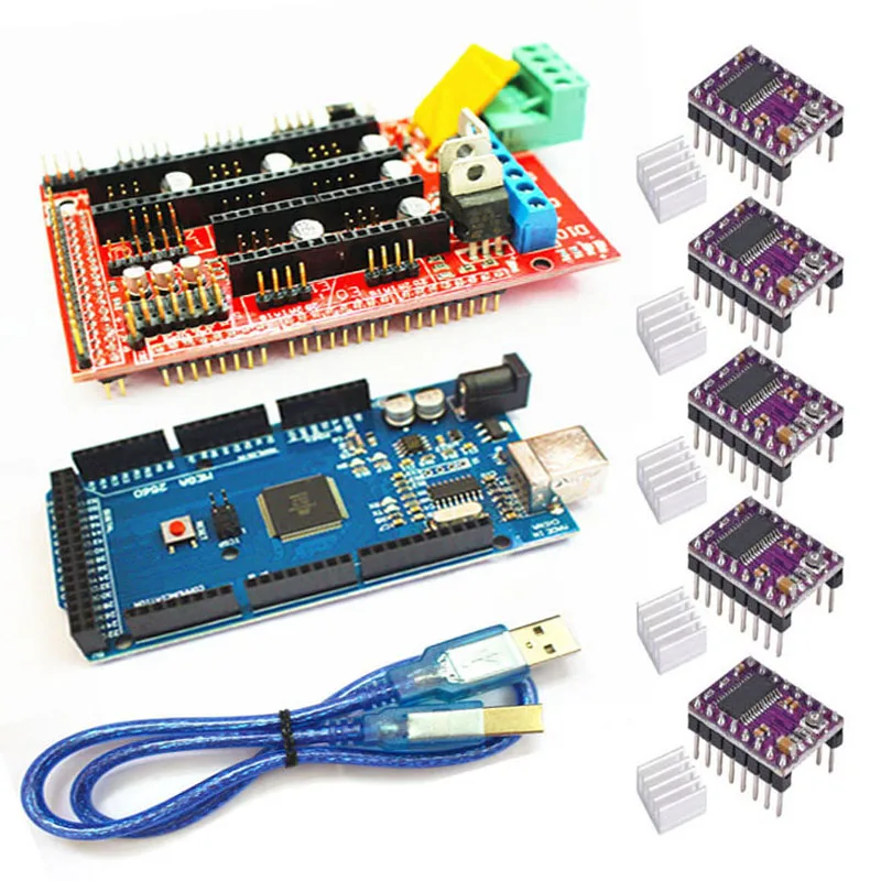 Ramps 1 4 комплект Mega 2560 R3 + RAMPS 1.4 Панель управления 5 шт. DRV8825 переносчик шагового