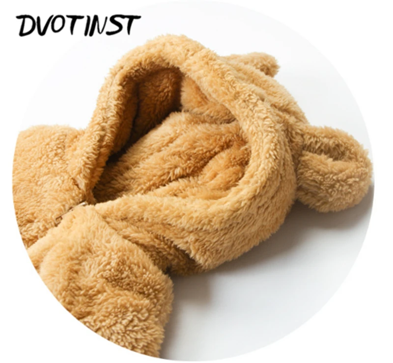 Dvotinst Baby Boys Girls Clothes Winter Plush Cute Bear Coat Jacket+Shorts Set Outfit Infant Toddler Costume Clothing Playsuit | Детская