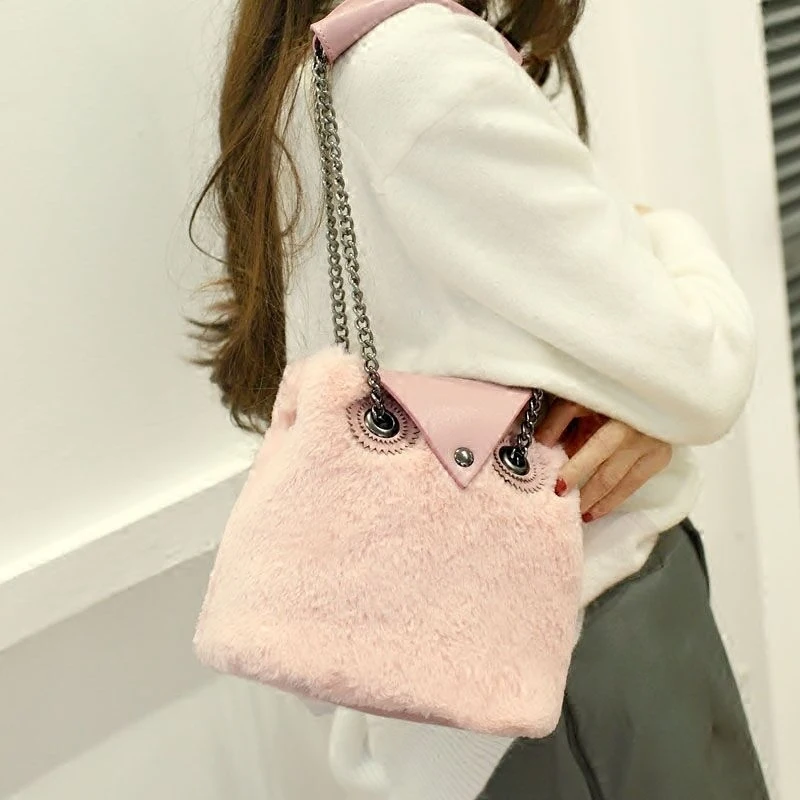 Challen Прекрасные и Милые Леди Плечо Сумки Мода Сова Высокое Качество Плюша с PU