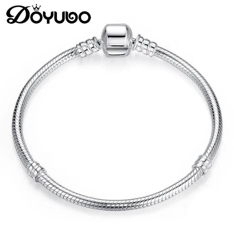 Классические женские шармы DOYUBO из стерлингового серебра браслеты-змеи