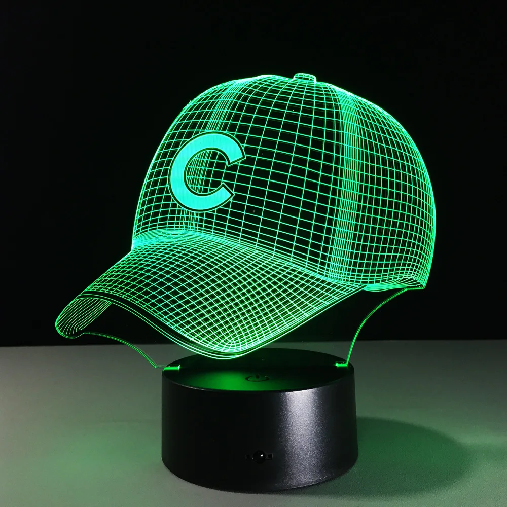 3D хип хоп бейсбольная командная Кепка светодиодсветодиодный иллюзия светильник