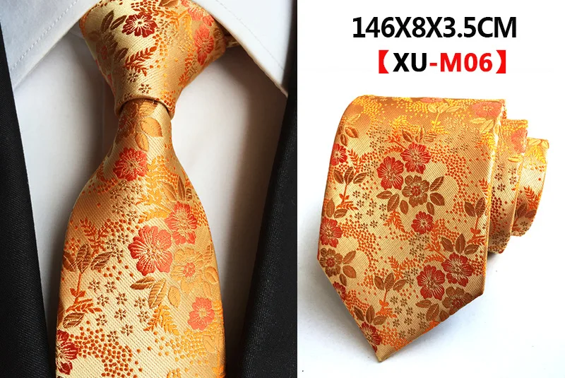XU-M06 Модный шелковый цветочный мужской узкий галстук цветочные галстуки цветочный узор формальный деловой мужской классический галстук пейсли для шелковые галстуки - Цвет: XU-M06