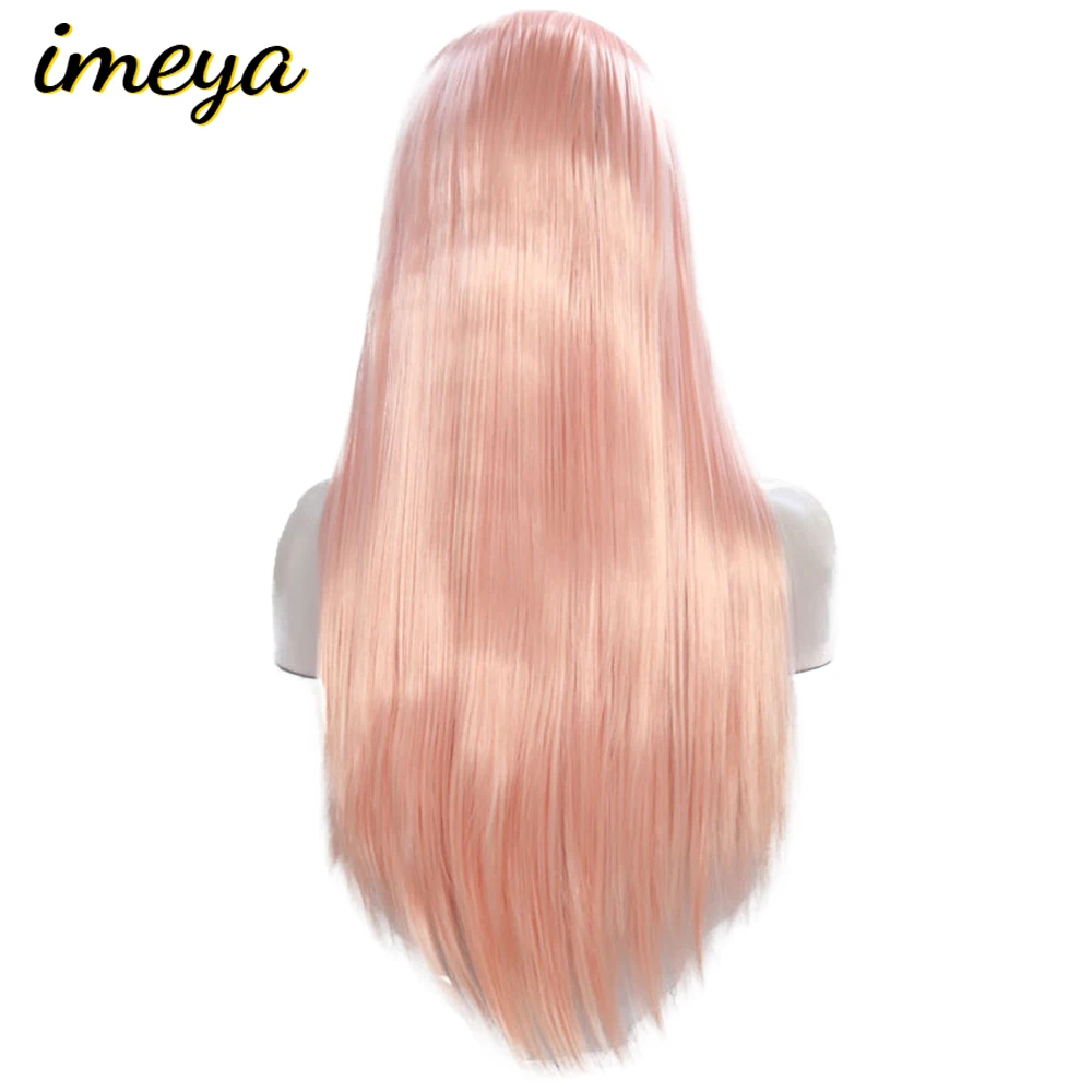 Fanxiton длинные прически Silky Straight светильник розовый Парики высокого Температура