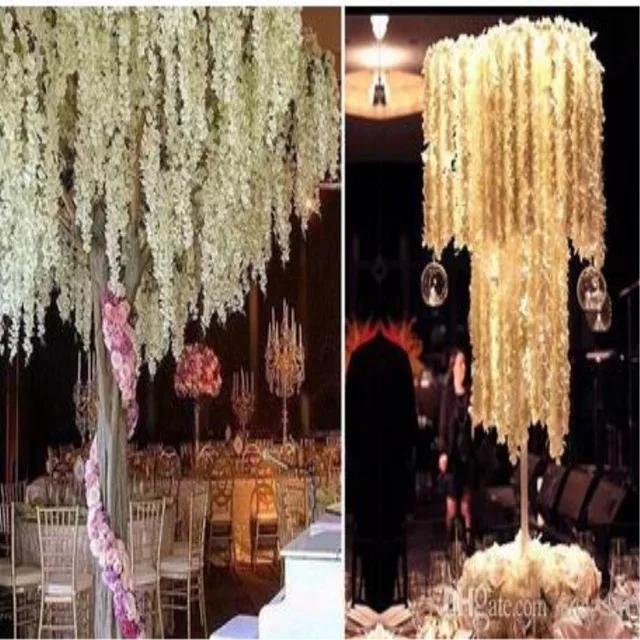 preço FlowerSilk Wisteria Vine Artificial Para Decoração De Casamento Festa De 1 Metro De Comprimento/pcs