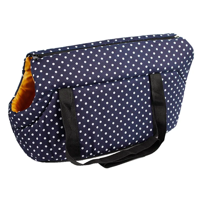 Deep Blue Pawstrip Dot Print переноска для собак, зимняя теплая переноска для кошек, для путешествий, маленькая сумка на плечо для собак, для чихуахуа, S/L - Цвет: Deep Blue