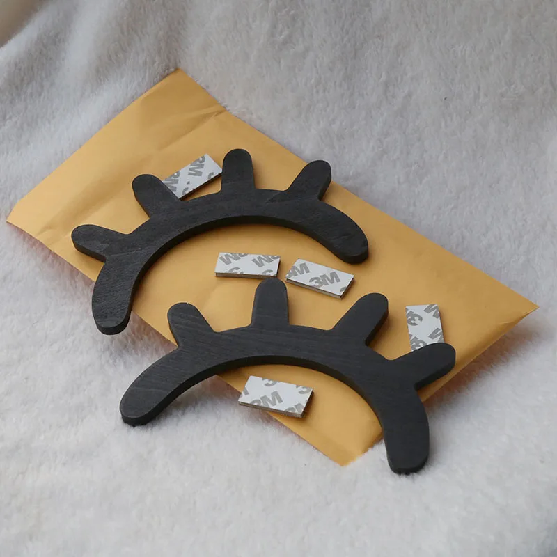 1 пара симпатичных деревянных 3D ресниц в скандинавском стиле настенные Стикеры