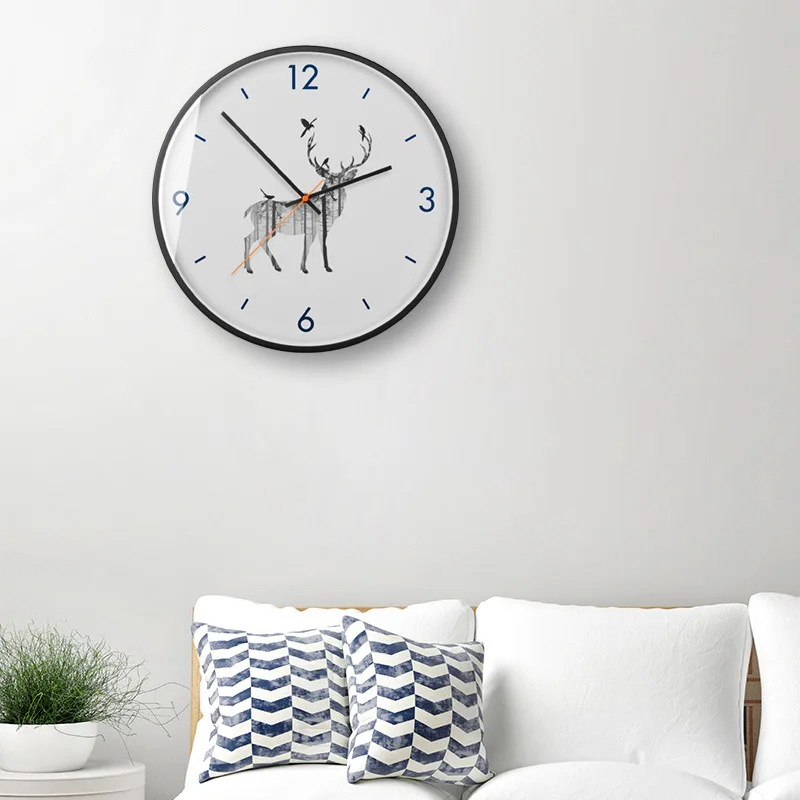 Boreal Europe elk individual character decorates wall clock contemporary and popular inspector wind anO5 | Дом и сад