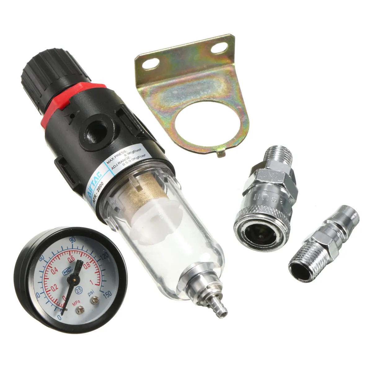 1/" 30-120PSI 40 микрон воздушный компрессор фильтр сепаратор воды ловушка инструменты комплект с регулятором датчик светильник вес фильтр частицы