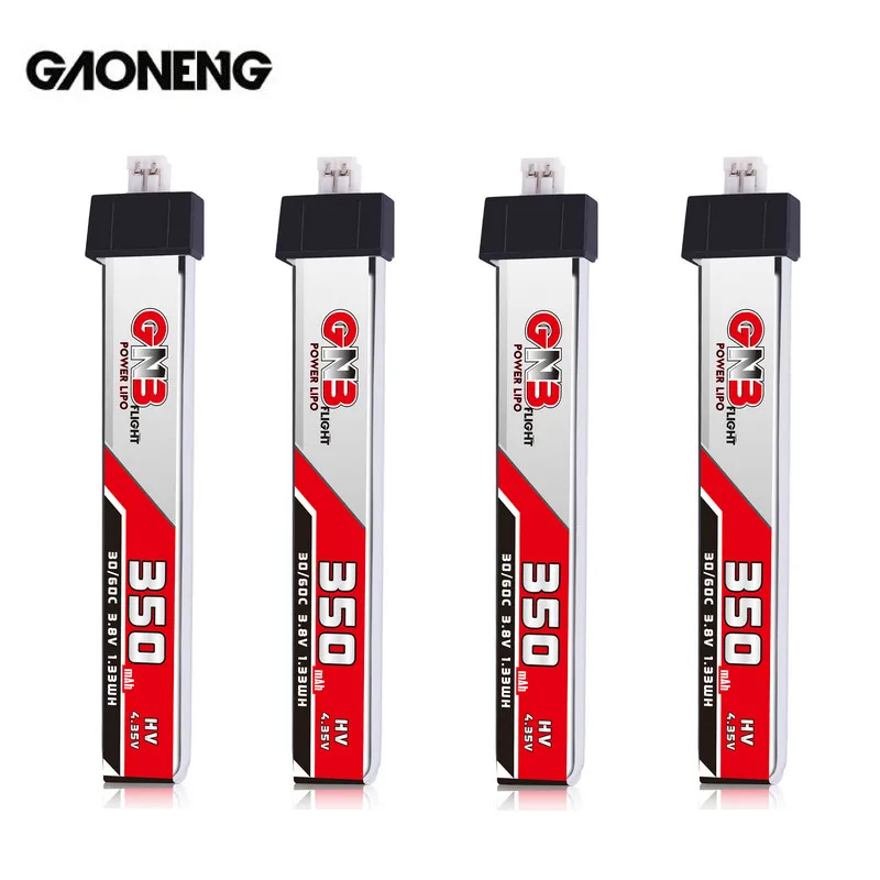 4 шт. Gaoneng GNB 1S 350 мАч 3 8 в HV 35 30C Lipo батарея PH2.0 разъем для BetaFPV Whoop RC Micro FPV гоночного