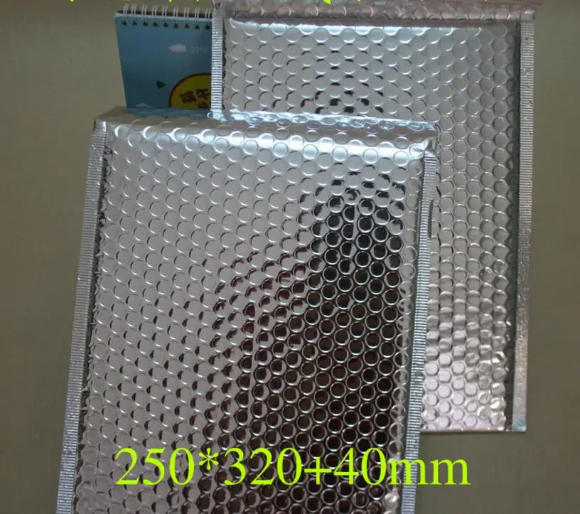 25*32cm Large Sliver Wrap Glitter Metallic Bubble Mailer Bag Gift Aluminum Foil Seals Envelope | Дом и сад