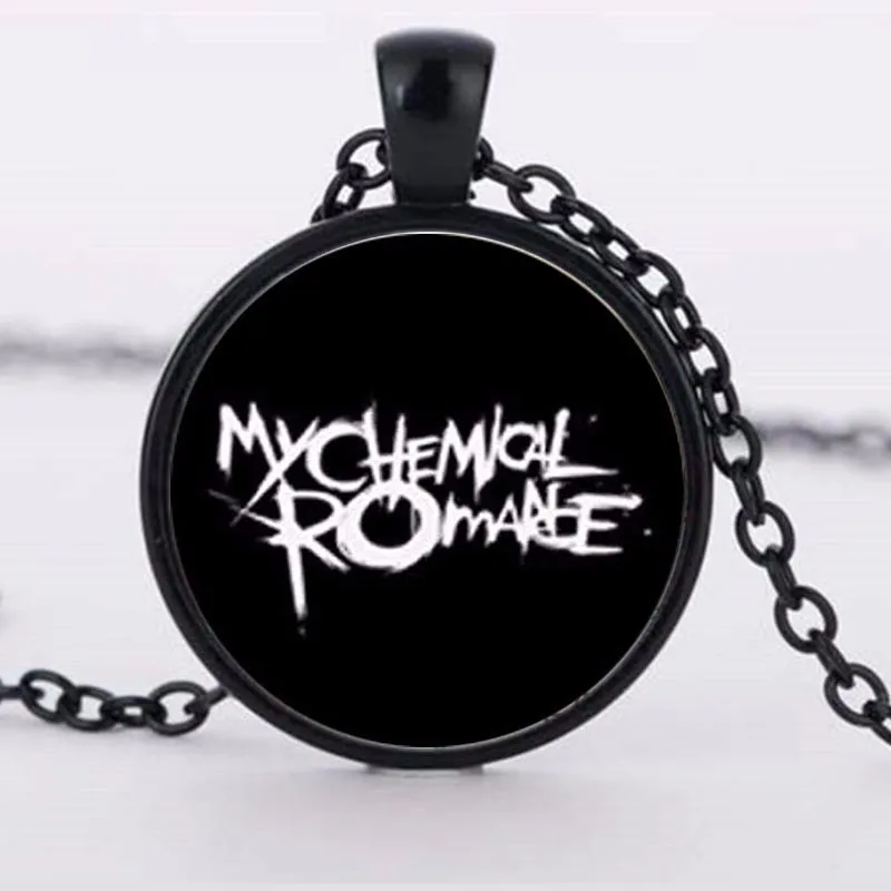 Женское колье из цинкового сплава с подвеской в виде рок группы My Chemical roman|glass pendant