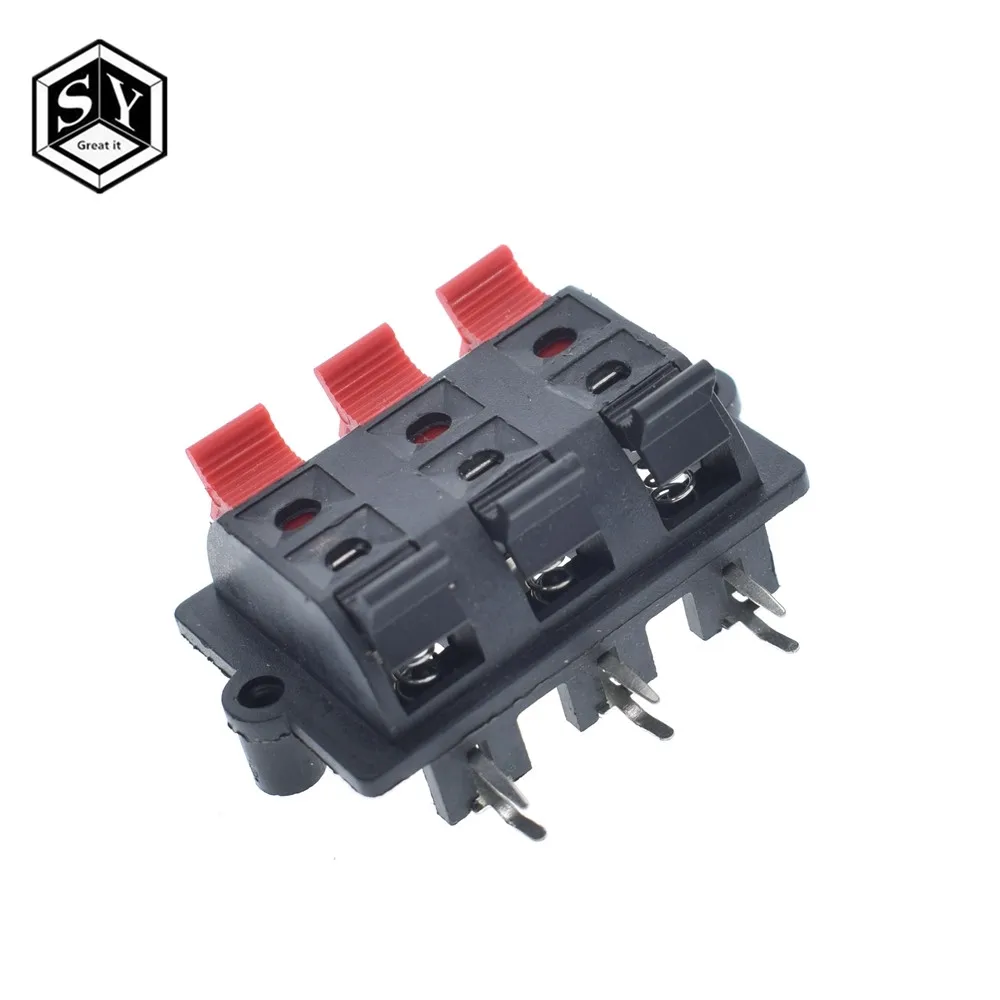6 Way Connector GREAT IT 1 шт. 2 4 6 Way пружинный разъём спикер клеммный блок - Цвет: 6 Way Connector