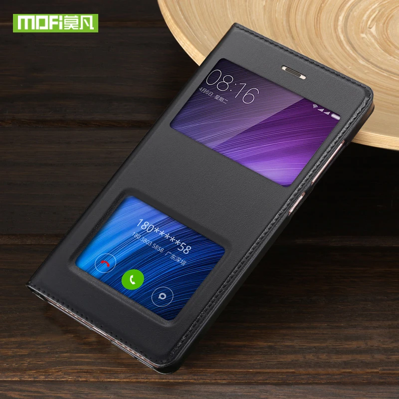 Для ксаоми редми 4X чехол силиконовый Флип кожаный Оригинал MOFI xiaomi Redmi случае 360