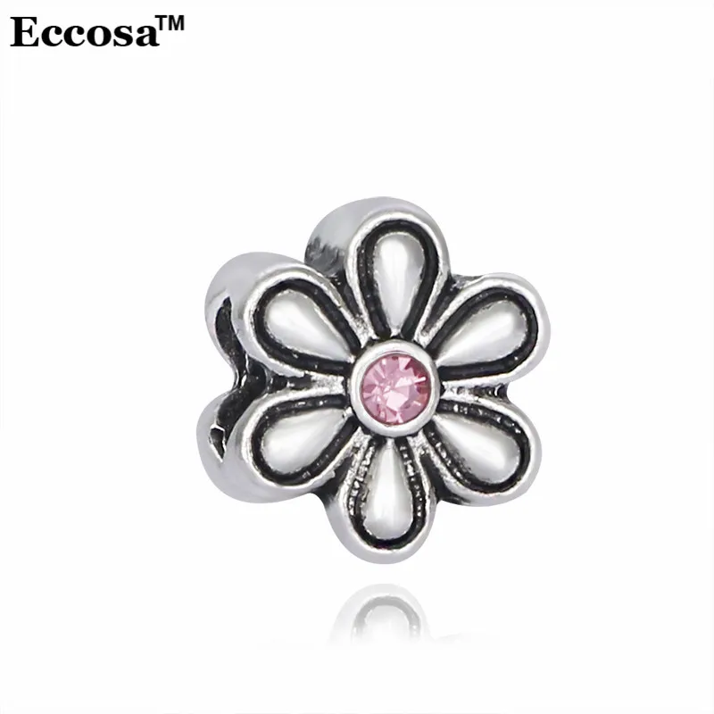 Eccosa ювелирные изделия посеребренные Bijoux Хрустальный цветок Бусины 6 цветов