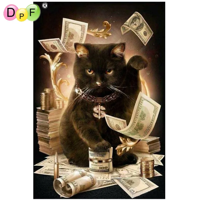 Алмазная вышивка в виде кошки с наличными узорами алмазная 5D картина для