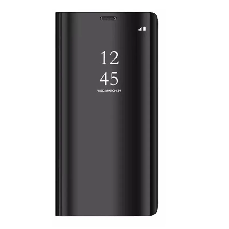 ZEALLION для huawei P9 P10 Lite mate 9 mate 10 Pro Honor V10 роскошный откидной прозрачный чехол с зеркальным окошком кожаный флип-чехол с подставкой - Цвет: Black