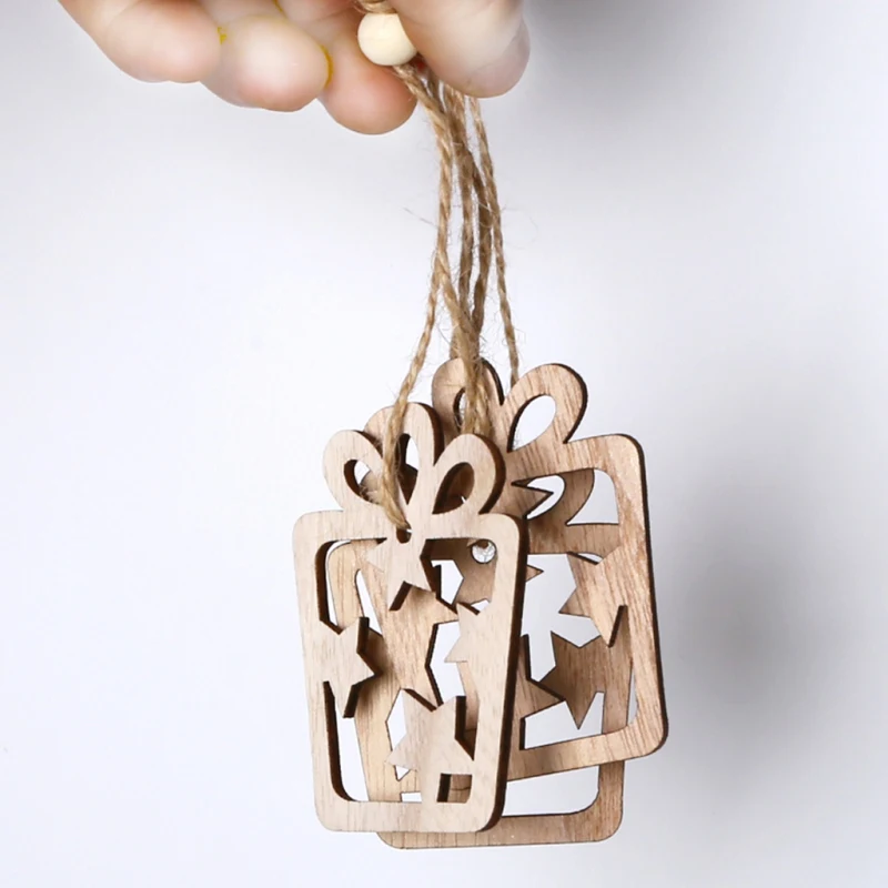 3 шт деревянные рождественские украшения Подвески Подарочные бирки декоративные