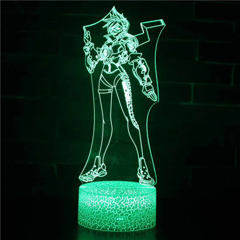MY162 OW 7 цветов меняющаяся Настольная Лампа для проектора USB светильник Led Overwatch Reaper Hanzo Genji mcchini экшн-фигурка светящиеся игрушки - Цвет: MY162