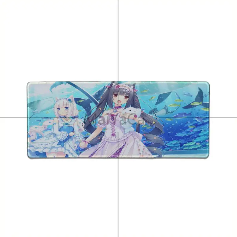 MaiYaCa ваши собственные коврики Chocola Nekopara коврик для мыши геймер игровые коврики аниме мультфильм Печать большая игра Lockedge игровой коврик для мыши - Цвет: Lock Edge 30x80cm