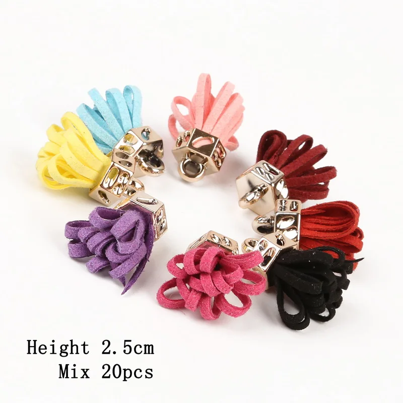 25mm 20pcs 23 стиля, смешанные типы кисточек, цветок, шелк, полиэстер, амулеты, подвеска, висячие серьги, кисточка для изготовления ювелирных изделий, сделай сам - Цвет: 25mm 20pcs