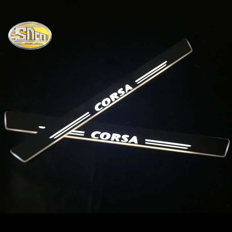 SNCN светодиодный дверной порог для Opel Corsa светильник с движущейся пластиной двери