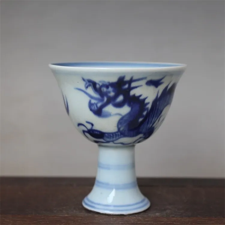 

Коллекция китайского старого антикварного фарфора Ming Xuande, сине-белый фарфор, живопись 12 знаков зодиака, чашка с драконом
