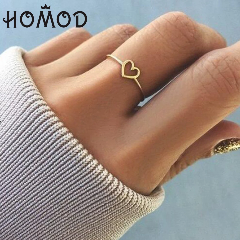 Женское Обручальное/свадебное кольцо HOMOD розовое золото серебро в форме сердца