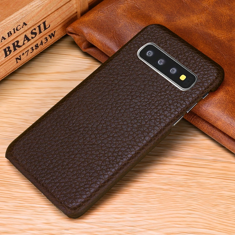 Чехол из натуральной кожи для Samsung Galaxy S10 Plus и S10e