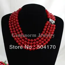 Цепочка с подвеской из натурального камня 8 мм|bib necklace|party