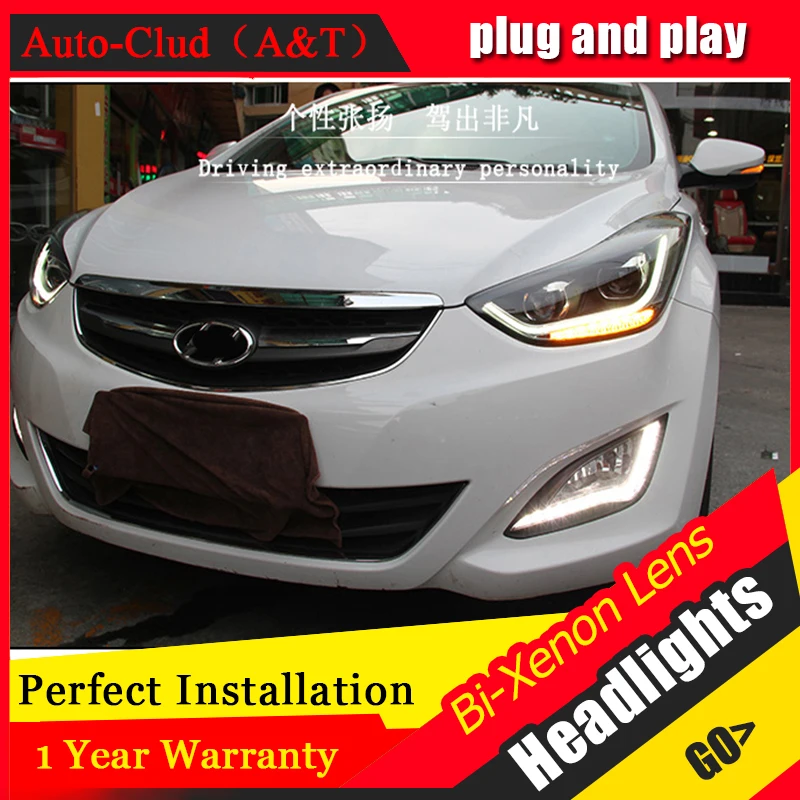 Тюнинг автомобилей для hyundai ELANTRA фар глаза ангела 2015 би ксенон объектив h7 xenon|car