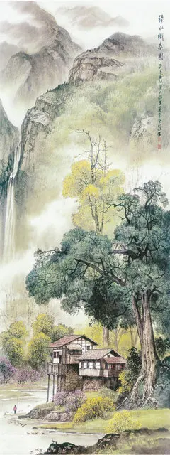 4 панели китайский пейзаж холст картина абстрактная украшение дома настенная