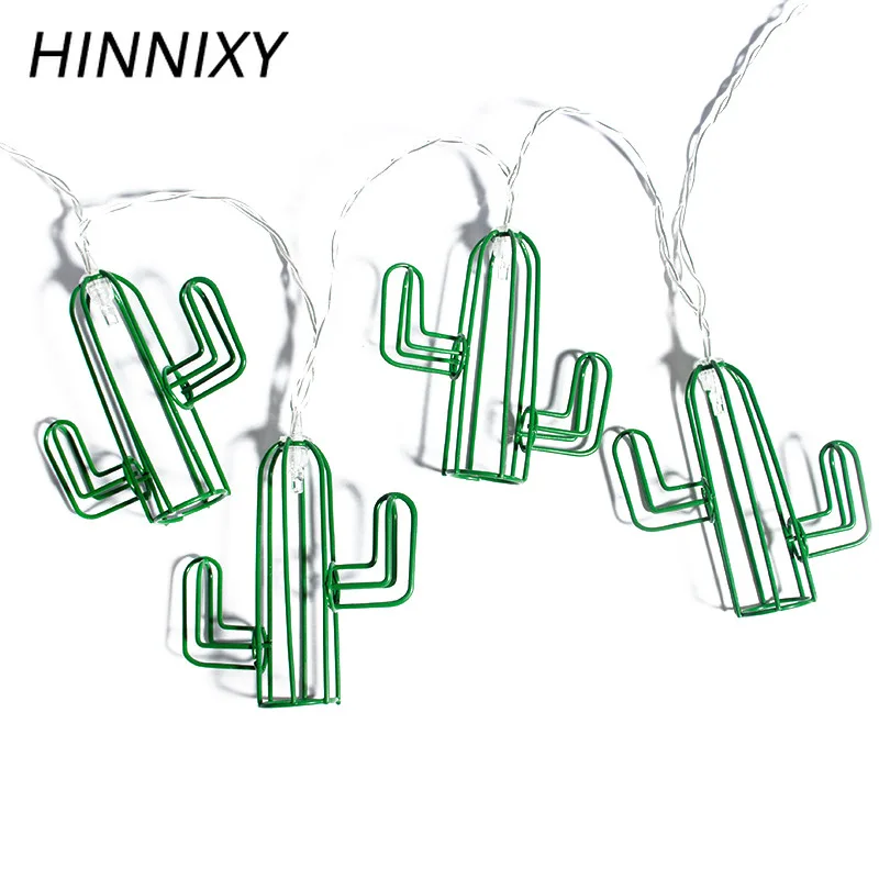 Hinnixy кактус струнная лампа зеленый Железный арт ночник Девушка Спальня украшение