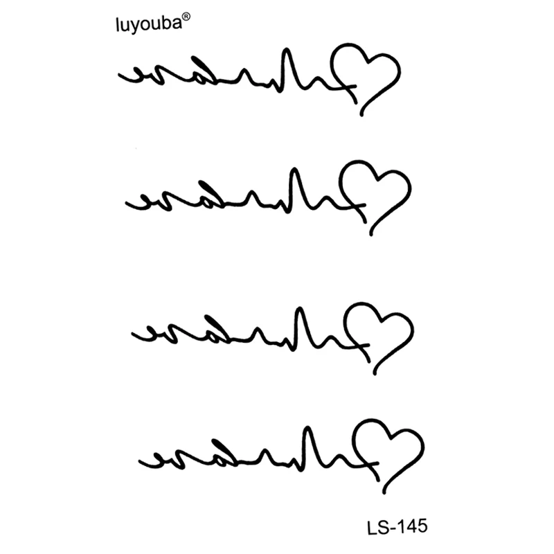 Водостойкая временная татуировка ECG Of love для мужчин искусственная в стиле