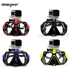 Маска для подводного плавания DEEPGEAR, черная силиконовая маска для близоруких, с закаленным стеклом, для близоруких